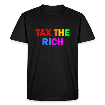 Tax the rich - Men's Premium Organic T-Shirt - black - Front - Nico (187cm)