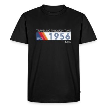 Drôle de voyage dans le temps anniversaire Design juin 1956 - T-shirt Premium bio Homme - noir - Devant - Nico (187cm)
