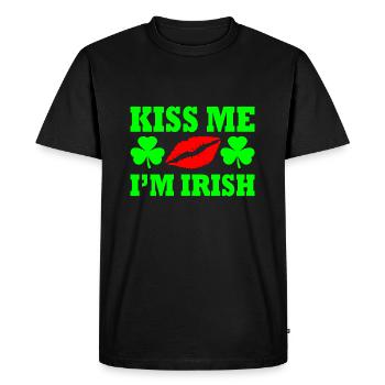 Kiss me im irish - T-shirt Premium bio Homme - noir - Devant - Nico (187cm)