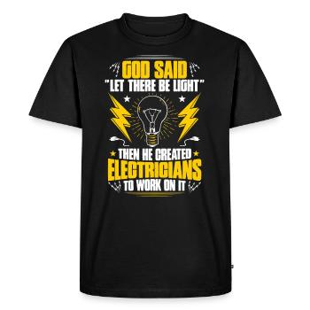 Electrician Electrician Electrician - Men's Premium Organic T-Shirt - black - Front - Nico (187cm)