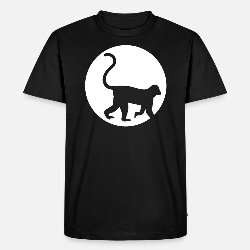 Affe - Männer Premium Bio T-Shirt - Schwarz