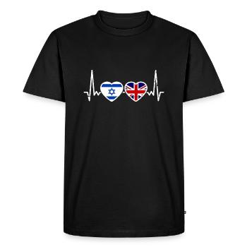 Israël Drapeau britannique Israélien Britannique - T-shirt Premium bio Homme - noir - Devant - Nico (187cm)