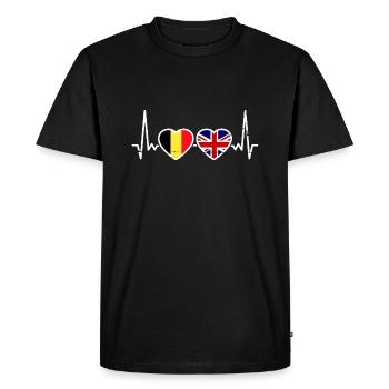 Belgium Great Britain Flag Belgian British - Men's Premium Organic T-Shirt - black - Front - Nico (187cm)