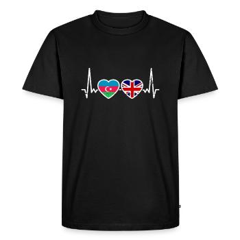 Azerbaïdjan Drapeau de la Grande-Bretagne - T-shirt Premium bio Homme - noir - Devant - Nico (187cm)