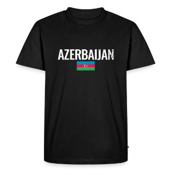 Azerbaïdjan Vintage Azerbaïdjan Drapeau - T-shirt Premium bio Homme - noir - Devant - Nico (187cm)