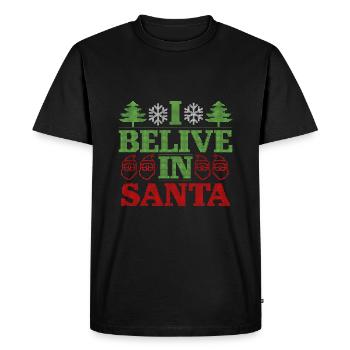 Je vis au Père Noël - T-shirt Premium bio Homme - noir - Devant - Nico (187cm)