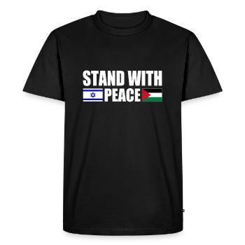 Stand with peace israel free palestine - Men's Premium Organic T-Shirt - black - Front - Nico (187cm)