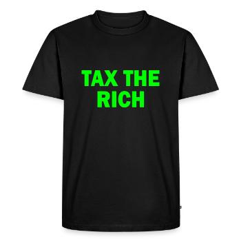 Tax the rich - T-shirt Premium bio Homme - noir - Devant - Nico (187cm)