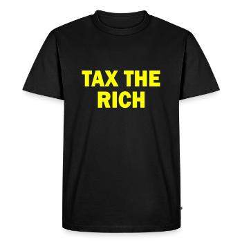 Tax the rich - T-shirt Premium bio Homme - noir - Devant - Nico (187cm)