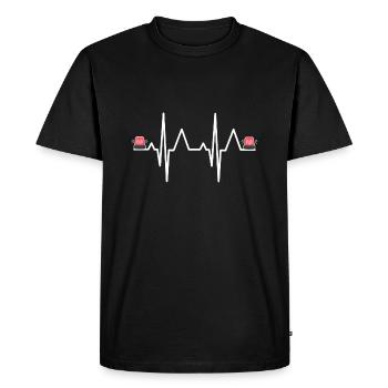 Police police rythme cardiaque rythme cardiaque feux clignotants - T-shirt Premium bio Homme - noir - Devant - Nico (187cm)