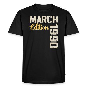 Mars 1990 Cadeau Anniversaire Mars 1990 - T-shirt Premium bio Homme - noir - Devant - Nico (187cm)