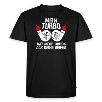 turbo - T-shirt Premium bio Homme - noir - Devant - Nico (187cm)