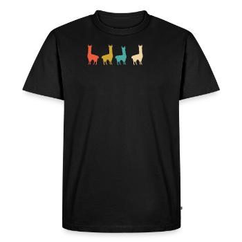 Alpaga Lama Retro Funny Gift - T-shirt Premium bio Homme - noir - Devant - Nico (187cm)