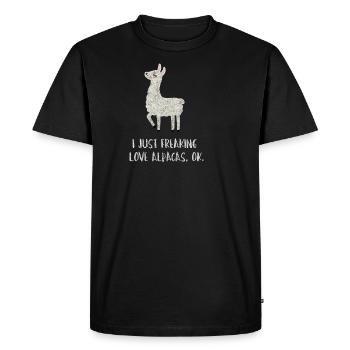 Cadeau drôle drôle de Noël d'alpaga lama - T-shirt Premium bio Homme - noir - Devant - Nico (187cm)