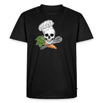 Cook cooking cook kitchen skull eating vegan - Men's Premium Organic T-Shirt - black - Front - Nico (187cm)
