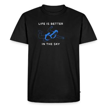 Parachutisme - T-shirt Premium bio Homme - noir - Devant - Nico (187cm)