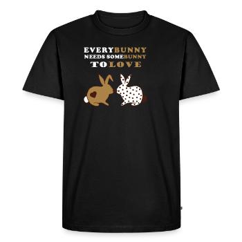 Everybunny needs somebunny to love - bunnies love - Men's Premium Organic T-Shirt - black - Front - Nico (187cm)