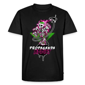 Addict de la propagande - T-shirt Premium bio Homme - noir - Devant - Nico (187cm)