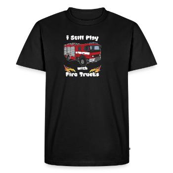 Conception du service d'incendie - T-shirt Premium bio Homme - noir - Devant - Nico (187cm)