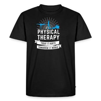 Physiotherapy - Men's Premium Organic T-Shirt - black - Front - Nico (187cm)