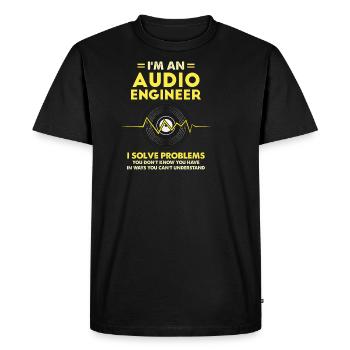 Je suis un cadeau d'ingénieur du son - T-shirt Premium bio Homme - noir - Devant - Nico (187cm)