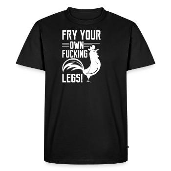VEGAN Shirt · FUCKING LEGS · Geschenk - Männer Premium Bio T-Shirt - Schwarz - Vorne - Nico (187cm)