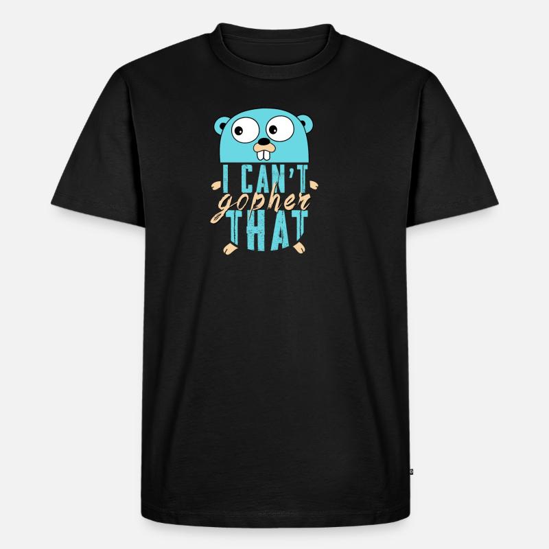 Golang Gopher, Stylisch - Männer Premium Bio T-Shirt - Schwarz