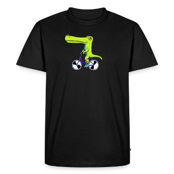 Cadeau de vélo de roue de bicyclette de liège - T-shirt Premium bio Homme - noir - Devant - Nico (187cm)