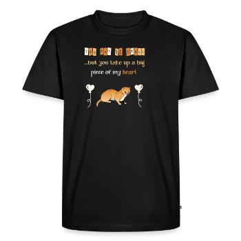 Weasel takes a big piece of my heart - Men's Premium Organic T-Shirt - black - Front - Nico (187cm)