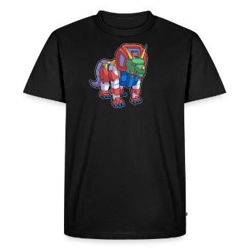 Triceratops robot dinosaur - Men's Premium Organic T-Shirt - black - Front - Nico (187cm)