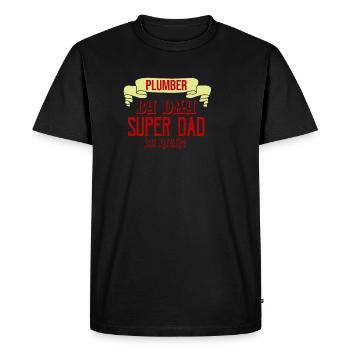 Plombier de jour supervati la nuit - T-shirt Premium bio Homme - noir - Devant - Nico (187cm)