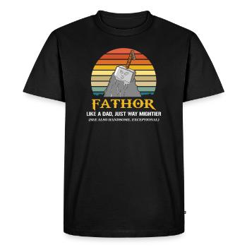 Idée de cadeau facteur fête des pères anniversaire - T-shirt Premium bio Homme - noir - Devant - Nico (187cm)