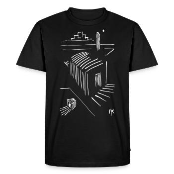 Croquis d'architecte / graphique - T-shirt Premium bio Homme - noir - Devant - Nico (187cm)