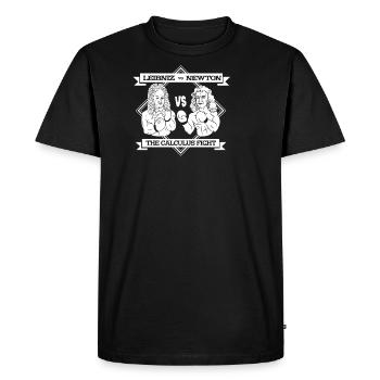 The Culculus Fight Newton vs. Leibniz T-Shirt - Men's Premium Organic T-Shirt - black - Front - Nico (187cm)