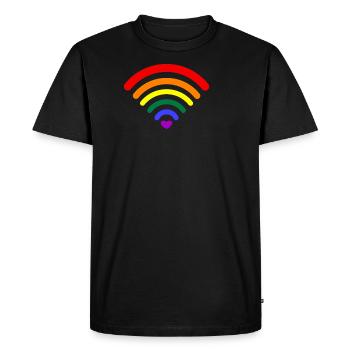 LGBT Gay Pride Schwul Lesbisch Love Wifi Signal - Men's Premium Organic T-Shirt - black - Front - Nico (187cm)