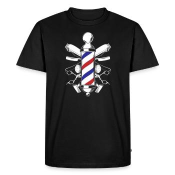 Salon de coiffure coiffeur - T-shirt Premium bio Homme - noir - Devant - Nico (187cm)