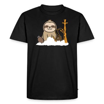 Shisha chilling sloth gift - Men's Premium Organic T-Shirt - black - Front - Nico (187cm)