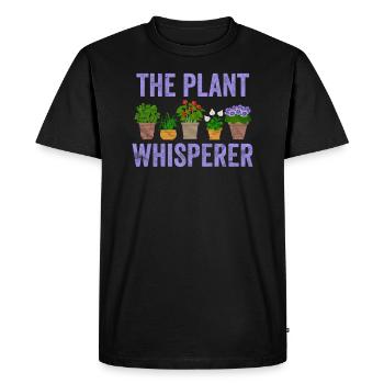 The plant whisperer - Men's Premium Organic T-Shirt - black - Front - Nico (187cm)