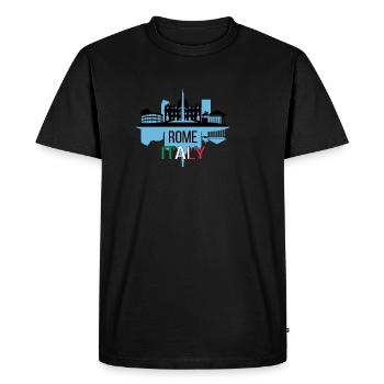 Rome, Italy - Men's Premium Organic T-Shirt - black - Front - Nico (187cm)