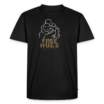 Brazilian Jiu-Jitsu Free Hugs Lu - Men's Premium Organic T-Shirt - black - Front - Nico (187cm)