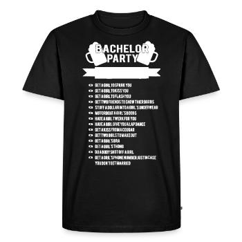 Bachelor Party Checklist Groomsmen Meilleur Homme Tee T - T-shirt Premium bio Homme - noir - Devant - Nico (187cm)
