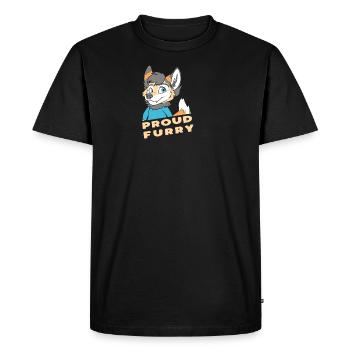 Proud Furry Funny Furry Fandom Fursuit Furries - Men's Premium Organic T-Shirt - black - Front - Nico (187cm)