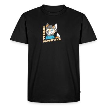 Think Pawsitive Furries Furry Fandom Fursuit Hugs - Men's Premium Organic T-Shirt - black - Front - Nico (187cm)
