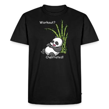 Panda endormi - entraînement? Surévalué - T-shirt Premium bio Homme - noir - Devant - Nico (187cm)