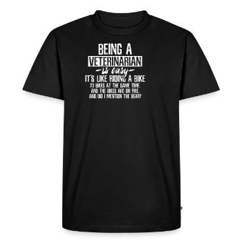Soyez vétérinaire - T-shirt Premium bio Homme - noir - Devant - Nico (187cm)