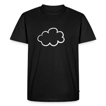 Coeur petit coeur nuage orage cadeau - T-shirt Premium bio Homme - noir - Devant - Nico (187cm)
