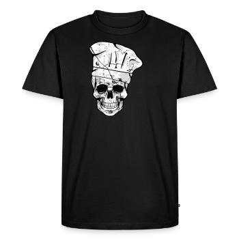 Chapeau de chef crâne Griller Hobby Chef Chefkoc - T-shirt Premium bio Homme - noir - Devant - Nico (187cm)