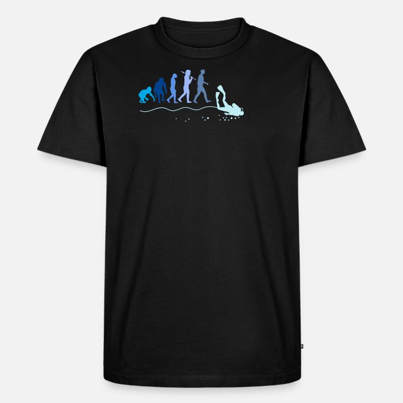 Tauchen Evolution - Männer Premium Bio T-Shirt - Schwarz