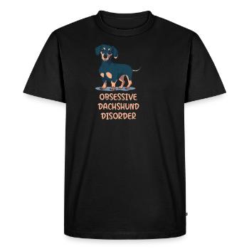 Trouble obsessionnel du teckel Chien teckel - T-shirt Premium bio Homme - noir - Devant - Nico (187cm)
