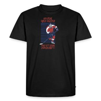 I go ice hockey over water - Men's Premium Organic T-Shirt - black - Front - Nico (187cm)